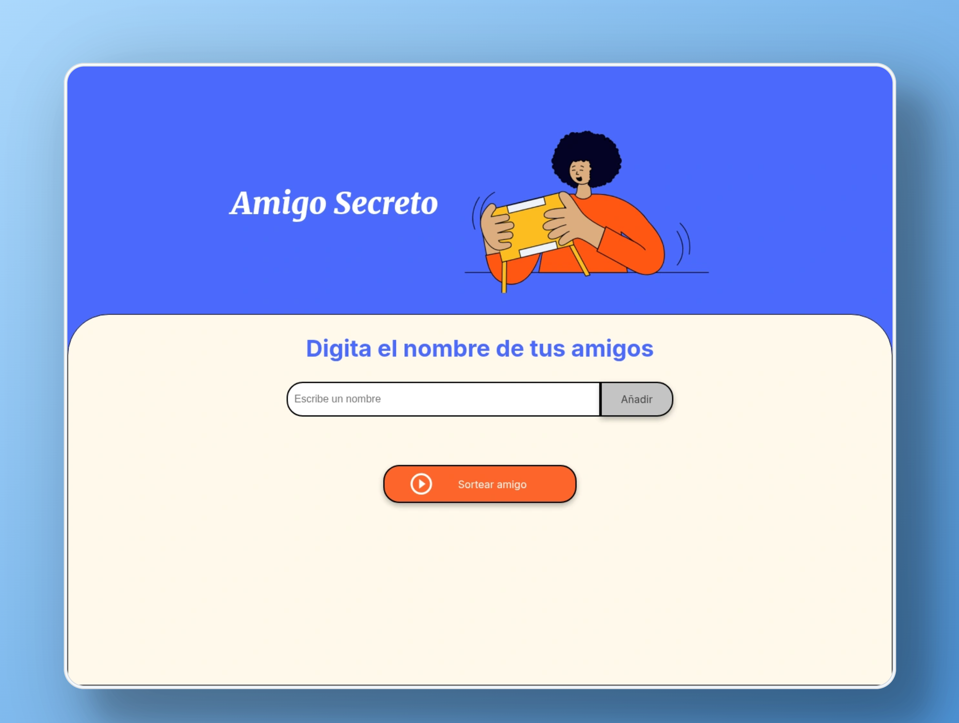 Captura del proyecto Amigo Secreto